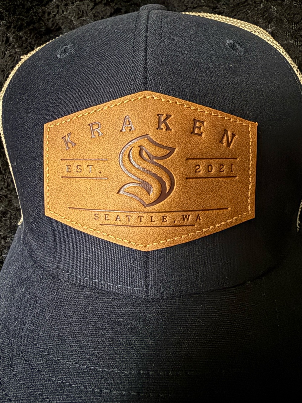 NHL Black & Tan Snapback Hat with Official NHL Hologram